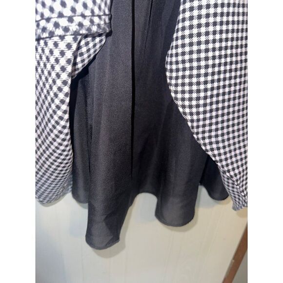 NWT ELLE™ Print Fit & Flare Dress-Black Twill Check-XL - Picture 10 of 15